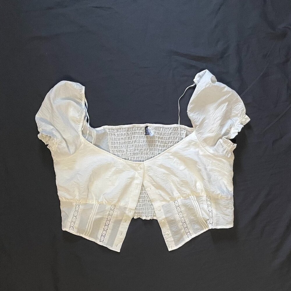 H&M Divided Button Up Crop Top